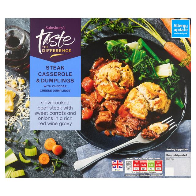 Sainsbury's Steak Casserole & Dumplings, Taste the Difference (Serves 2) 800g