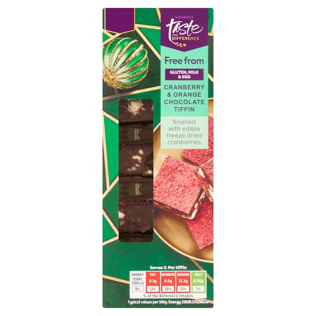 Sainsbury's Cranberry & Orange Chocolate Tiffin, Taste the Difference 150g