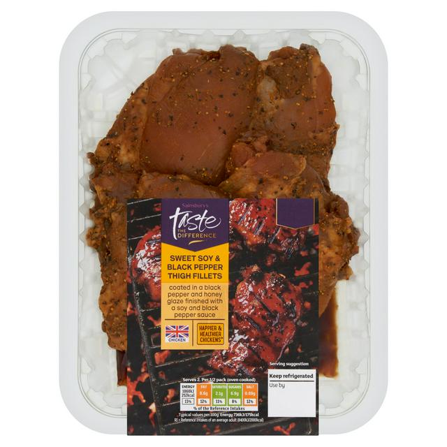 Sainsbury's Soy & Black Pepper Thigh Fillet, Taste the Difference 400g