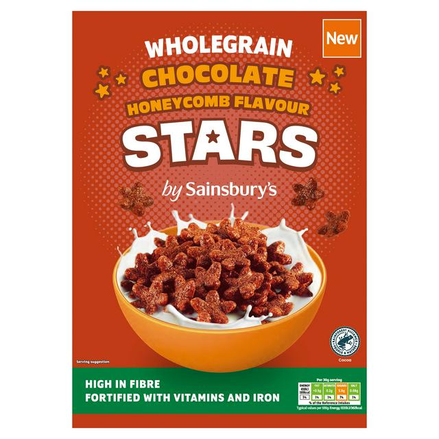 Sainsbury's Wholegrain Chocolate Honeycomb Flavour Stars 375g