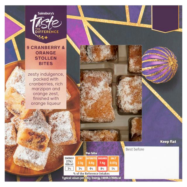 Sainsbury's Cranberry & Orange Stollen Bites, Taste the Difference x9 170g
