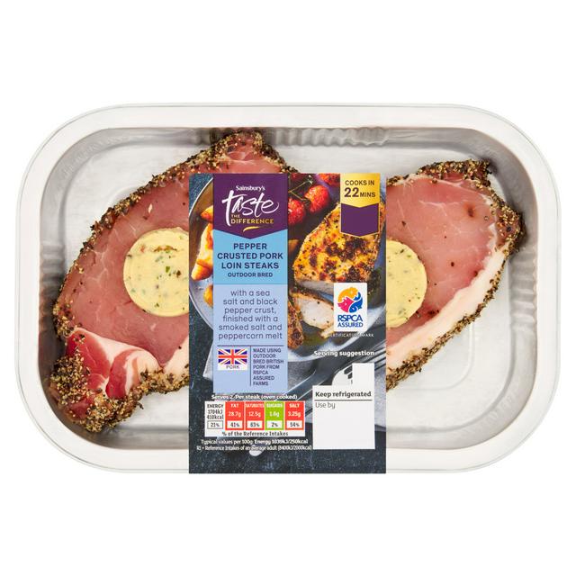 Sainsbury's Salt & Pepper Pork Loin Steaks, Taste the Difference 436g