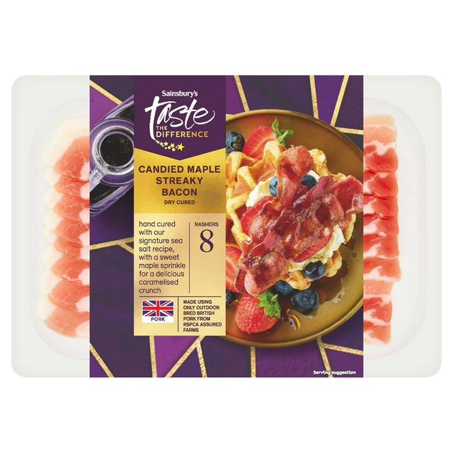 Sainsbury's Candied Maple Streaky Bacon, Taste the Difference 200g