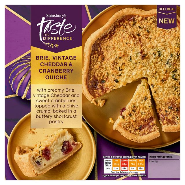 Sainsbury's Brie & Cranberry Quiche, Taste the Difference 400g