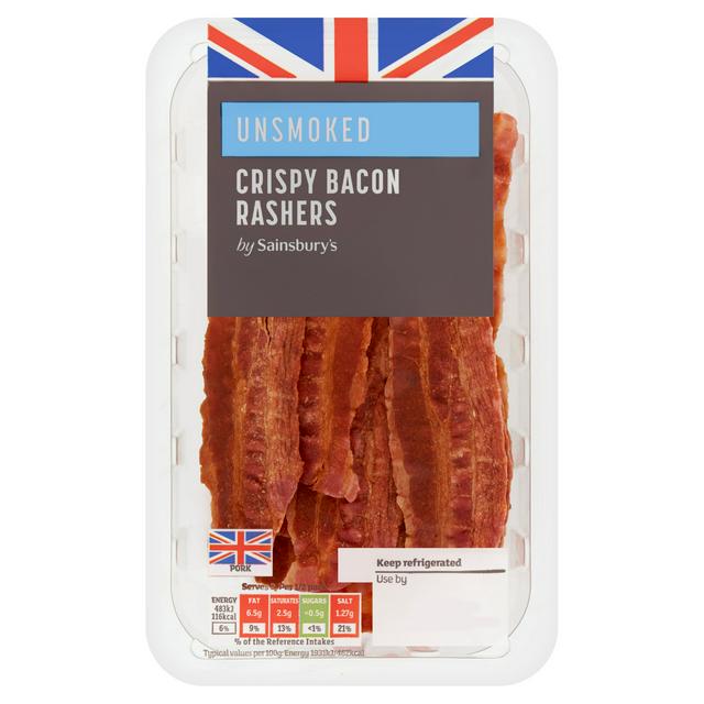 Sainsbury's Crispy Unsmoked British Bacon Rasher