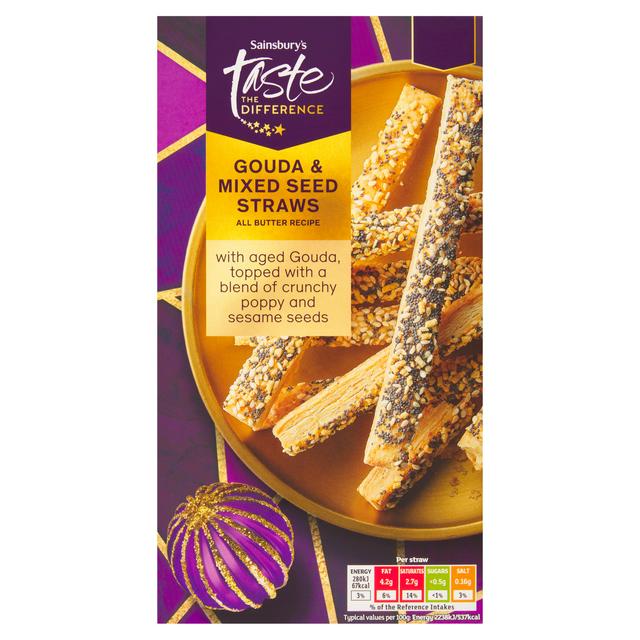 Sainsbury's Gouda & Mixed Seed Straws, Taste the Difference 100g