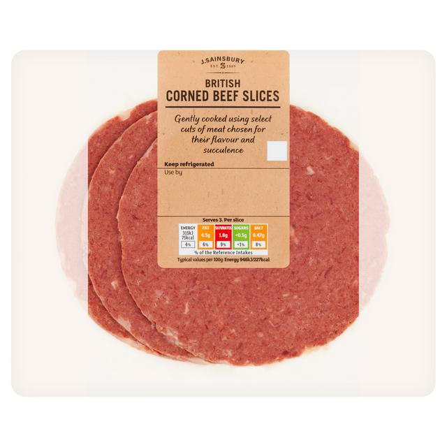 Sainsbury British Corned Beef Slices 100g