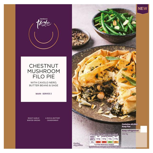 Sainsbury's Chestnut Mushroom Filo Pie, Taste the Difference 500g