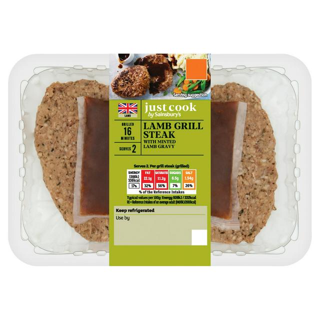 Sainsbury's Just Cook Lamb Grill Steak with Minted Lamb Gravy 400g