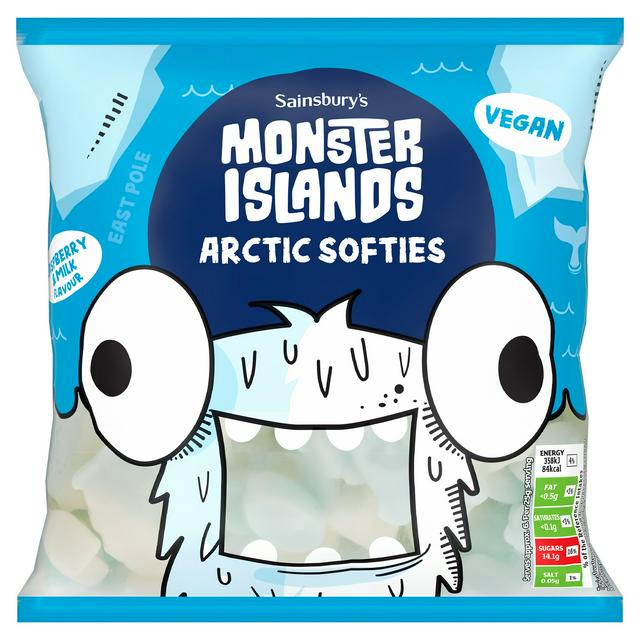 Sainsbury's Monster Islands Raspberry & Milk Flavour Arctic Softies 150g