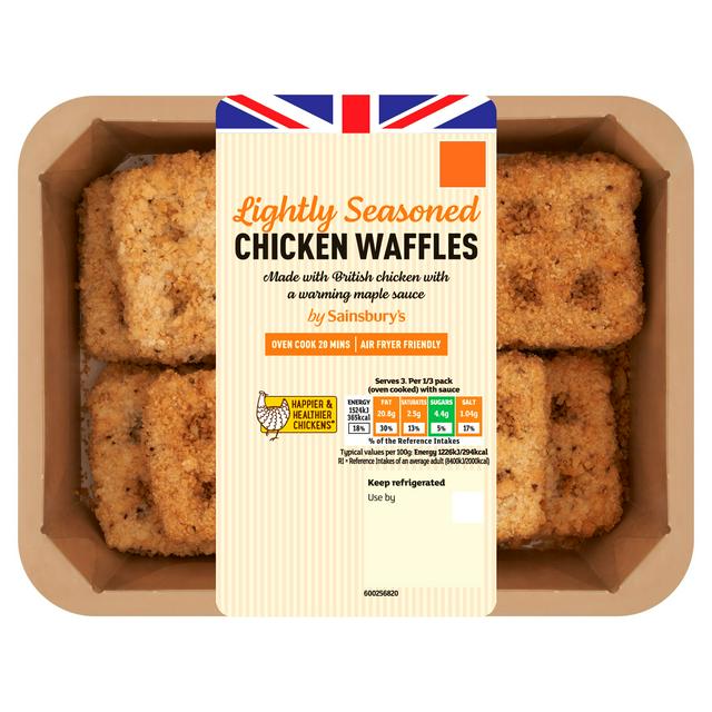 Sainsbury's Lightly Seasoned Chicken Waffles 390g
