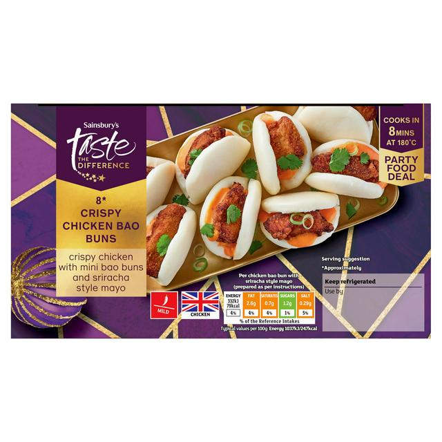 Sainsbury's Crispy Chicken Bao Buns, Taste the Difference x8 275g