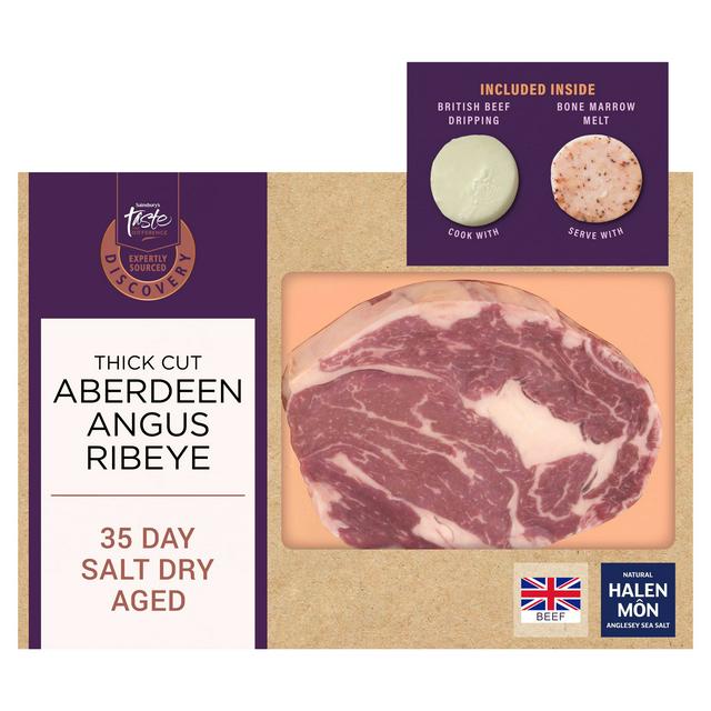 Sainsbury's Discovery 35 Day Salt Dry Aged Thick Cut Aberdeen Angus Ribeye Steak, Taste the Difference 360g