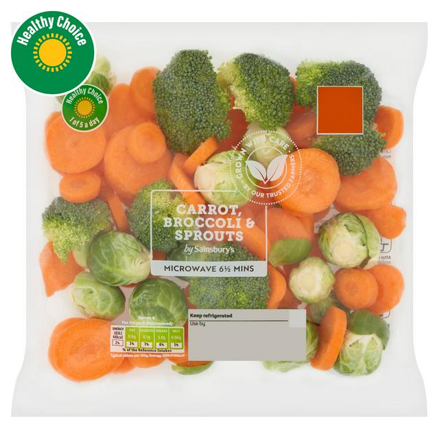 Sainsbury's Carrot Broccoli & Sprouts 480g