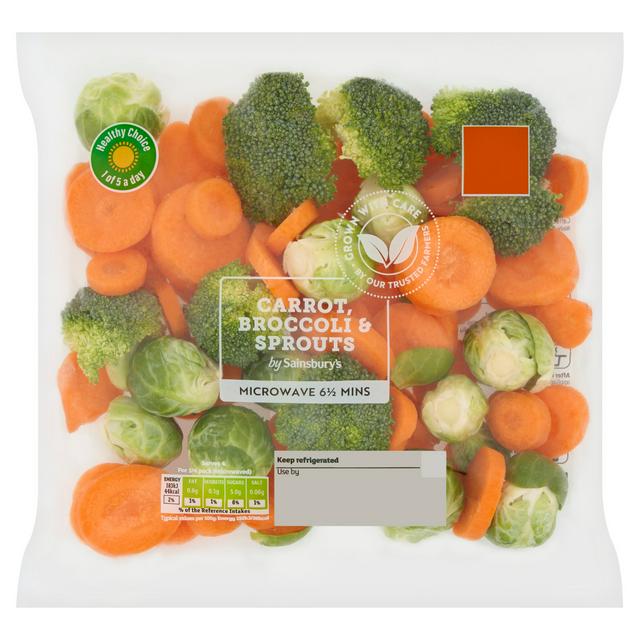 Sainsbury's Carrot Broccoli & Sprouts 480g