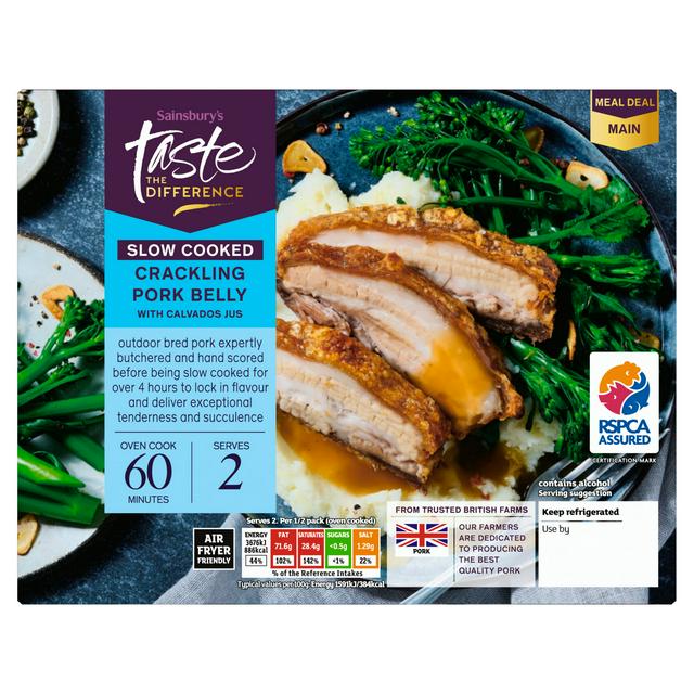 Sainsbury's Slow Cooked Crackling Pork Belly with Calvados Jus, Taste the Difference 560g