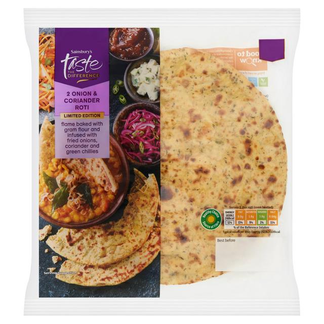 Sainsbury's Onion & Coriander Rotis, Taste the Difference x2