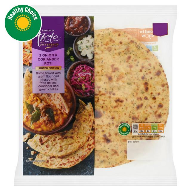 Sainsbury's Onion & Coriander Rotis, Taste the Difference x2