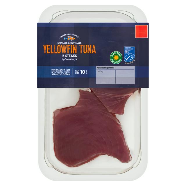 Sainsbury's Skinless & Boneless Yellowfin Tuna Steaks x2 220g