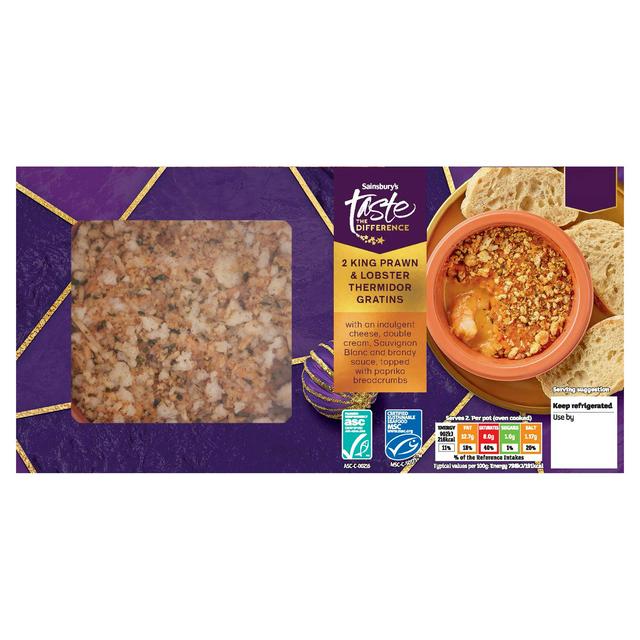 Sainsbury's King Prawn & Lobster Thermidor Gratins, Taste the Difference 240g