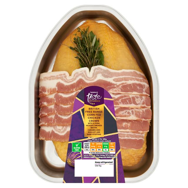 Sainsbury's British Free Range Corn Fed Chicken Crown, Taste the Difference 900g