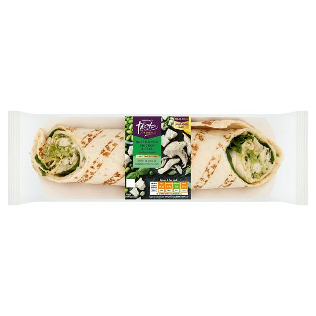 Sainsbury's Greek Style Chicken & Feta Tortilla Wrap, Limited Edition, Taste the Difference