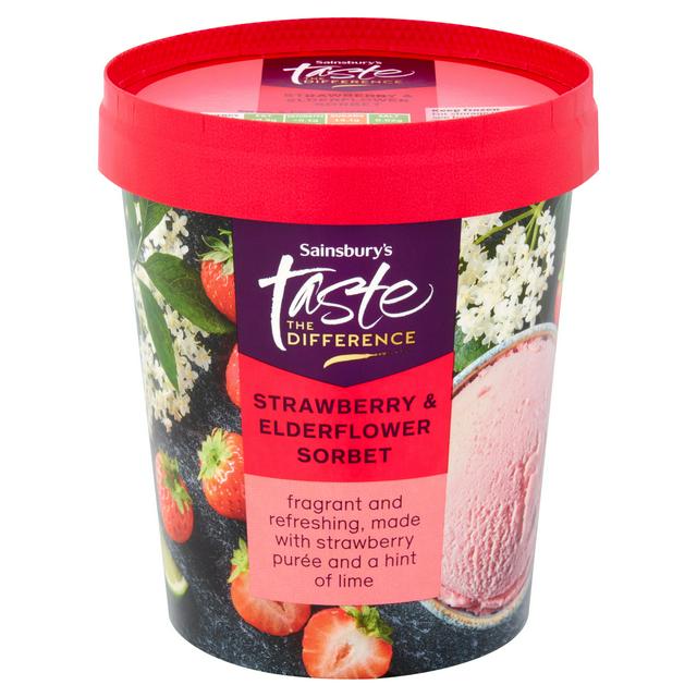 Sainsbury's 480ml Strawberry & Elderflower Sorbet, Taste the Difference