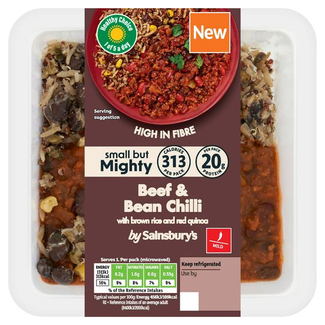 Sainsbury's 300g Small But Mighty Beef & Bean Chilli with Brown Rice & Red Quinoa