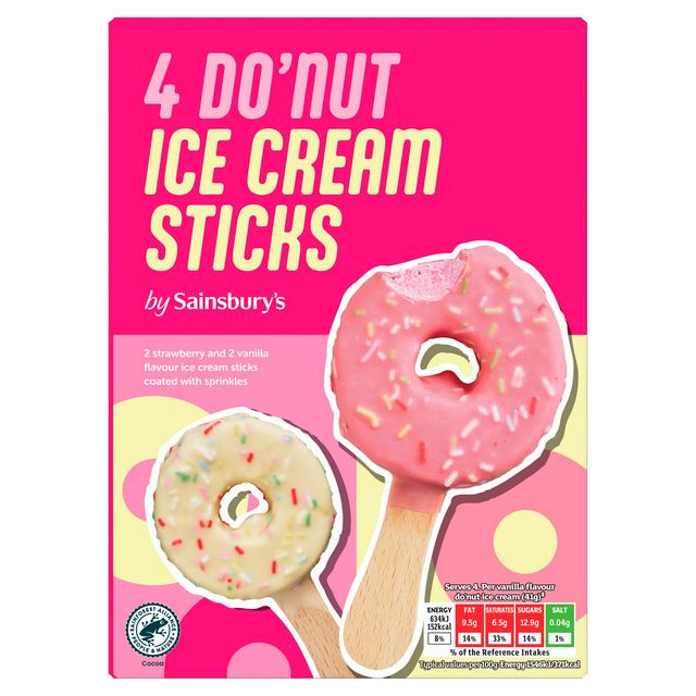 Sainsbury's 4 x 55ml Do'nut Ice Cream Sticks