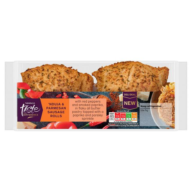 Sainsbury's 270g 'Nduja & Parmesan Sausage Rolls, Taste the Difference