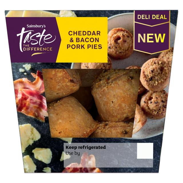 Sainsbury's 200g Cheddar & Bacon Pork Pies, Taste the Difference