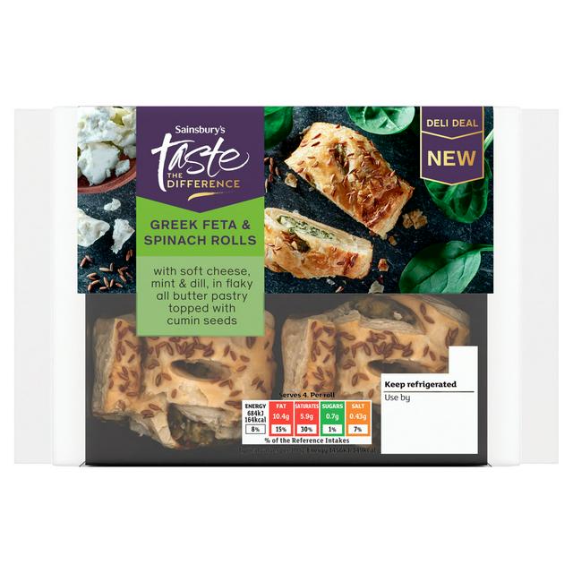 Sainsbury's 188g Greek Feta & Spinach Rolls, Taste the Difference