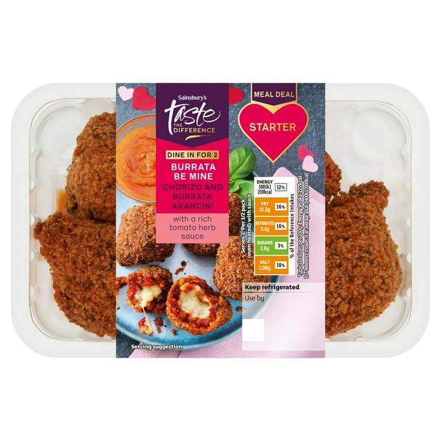 Sainsbury's 230g Burrata Be Mine Chorizo & Burrata Arancini, Taste the Difference