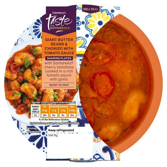 Sainsbury's 180g Giant Butter Beans & Chorizo with Tomato Sauce, Taste the Difference