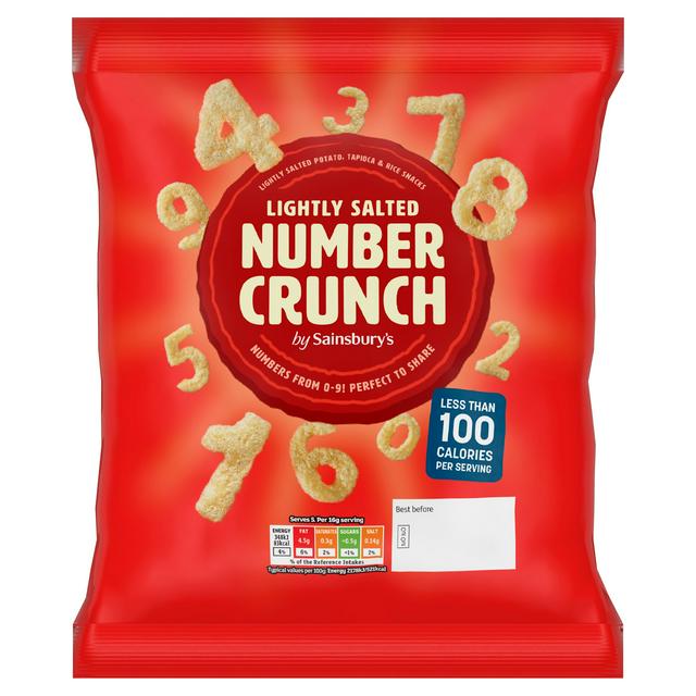 Sainsbury's 80g Lightly Salted Number Crunch Chips