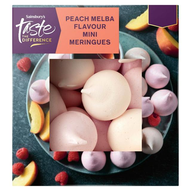 Sainsbury's Peach Melba Flavour Mini Meringues, Taste the Difference