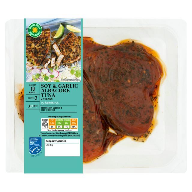 Sainsbury's 2 x Soy & Garlic Albacore Tuna Steaks 222g