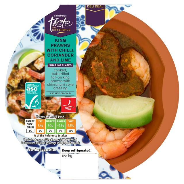 Sainsbury's 135g Chilli, Coriander & Lime King Prawns, Taste the Difference
