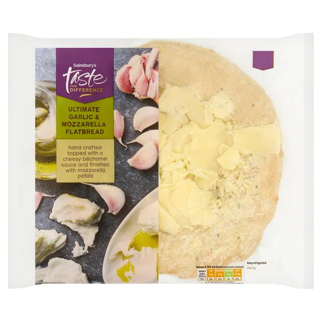Sainsbury's 310g Ultimate Garlic & Mozzarella Flatbread, Taste the Difference