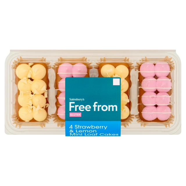Sainsbury's Free From 4 x Strawberry & Lemon Mini Loaf Cakes 255g