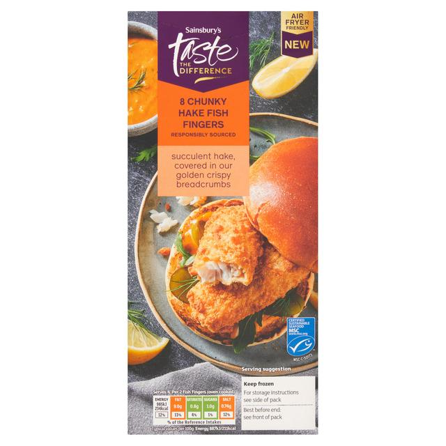 Sainsbury's 8 x Chunky Hake Fish Fingers, Taste the Difference 480g