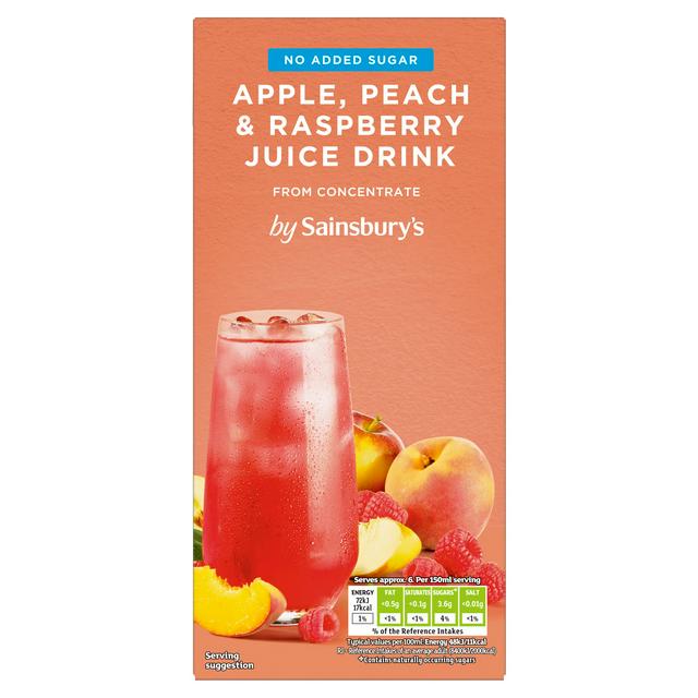 Sainsbury's 1L Apple, Peach & Raspberry from Concentrate Juice Drink