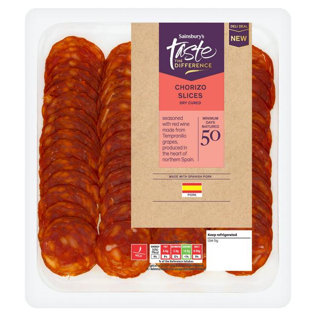 Sainsbury's Taste the Difference Chorizo Slices Dry Cured 100g