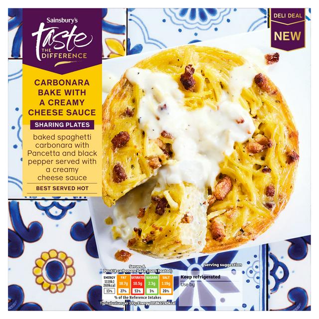 Sainsbury's 440g Carbonara Bake with a Creamy Cheese Sauce Sharing Plates, Taste the Difference