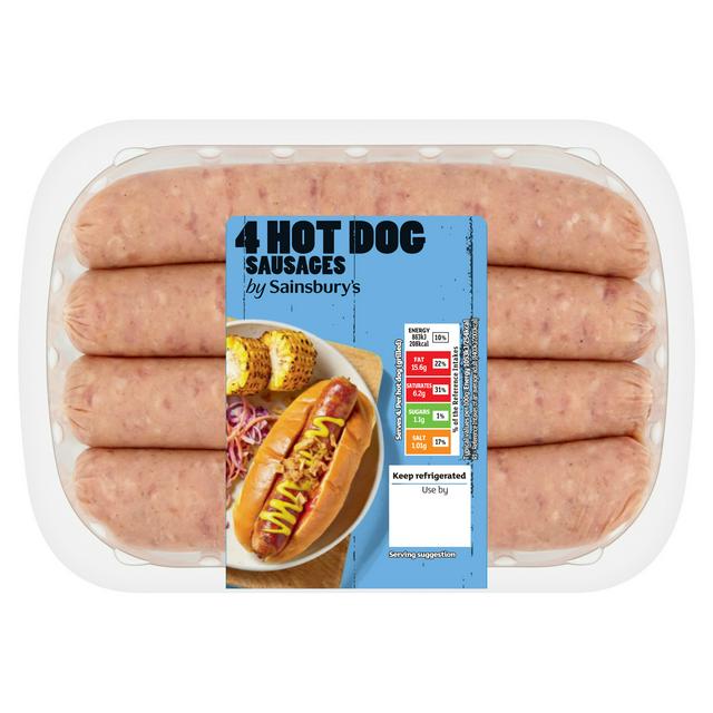 Sainsbury's 4 Hot Dog Sausages 400g