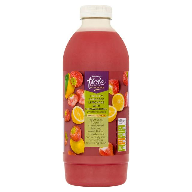 Sainsbury's Taste the Difference Limited Edition Freshly Squeezed Lemonade with Strawberries 1L