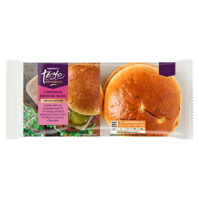Sainsbury's 4 x Gherkin Brioche Buns, Limited Edition, Taste the Difference