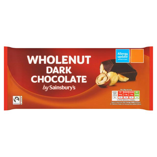 Sainsbury's Wholenut Dark Chocolate 180g