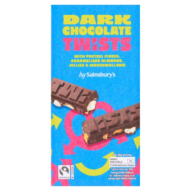 Sainsbury's 140g Dark Chocolate Twists