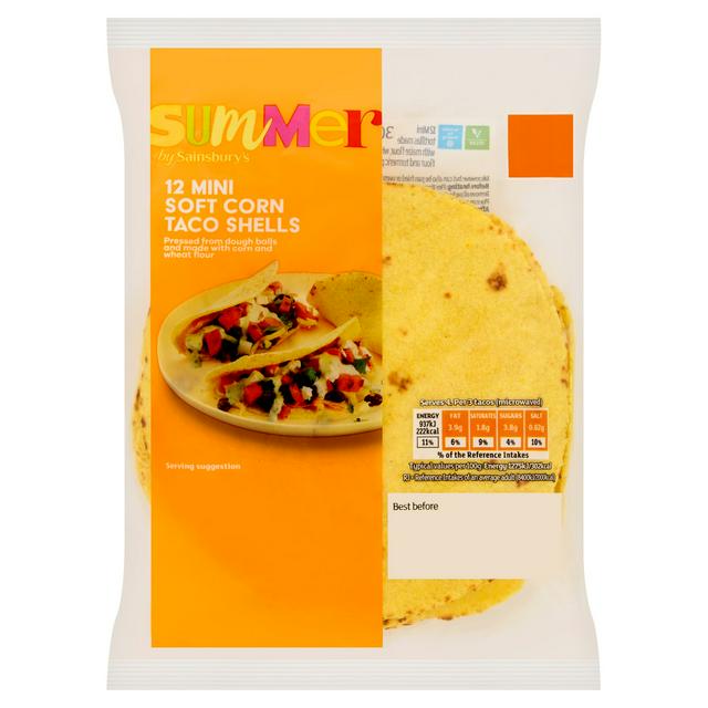 Sainsbury's Summer 12 Mini Soft Corn Taco Shells 300g